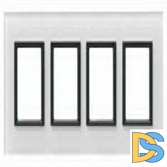 Рамка 4-ая (четверная), Стекло Белое, серия UNICA TOP/CLASS, Schneider Electric