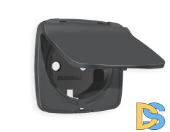 Лицевая панель для розетки с/з со шторками и крышкой Ambrella Volt Omega OP9080