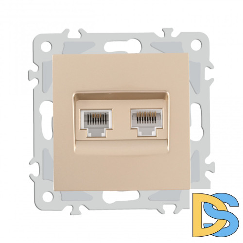 Розетка телефонная RJ11 + компьютерная RJ45 Arte Milano 206.44-1.shampan