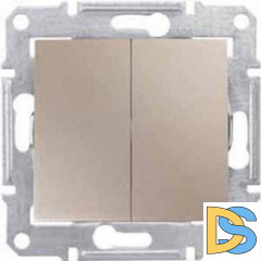 Выключатель 2-клавишный, влагозащищенный IP44, Титан, серия Sedna, Schneider Electric