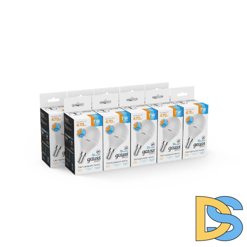 Лампа светодиодная диммируемая Gauss E14 7W 3000K-4000K-6500K груша матовая 1053147