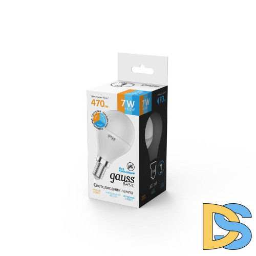Лампа светодиодная диммируемая Gauss E14 7W 3000K-4000K-6500K груша матовая 1053147