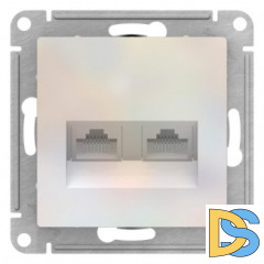 Розетка компьютерная 2-ая кат.5е, RJ-45 (интернет), Жемчуг, серия Atlas Design, Schneider Electric