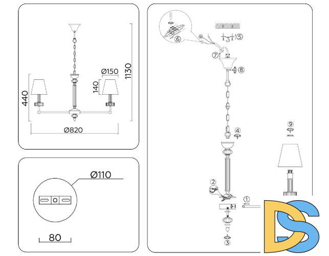 Подвесная люстра Ambrella Light High Light Heigh Light LH71003