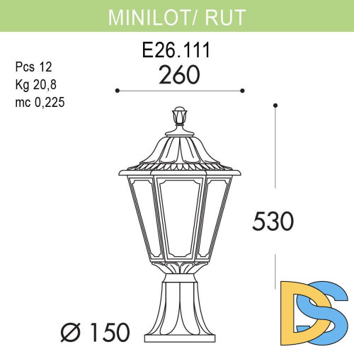 Уличный светильник Fumagalli Minilot/Rut E26.111.000.WYF1R