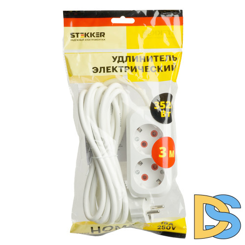 Удлинитель двухместный Stekker Home 49340