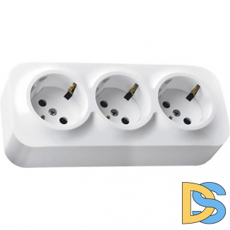 Розетка Legrand Quteo 3-ая 16А заземление (белая), 782238