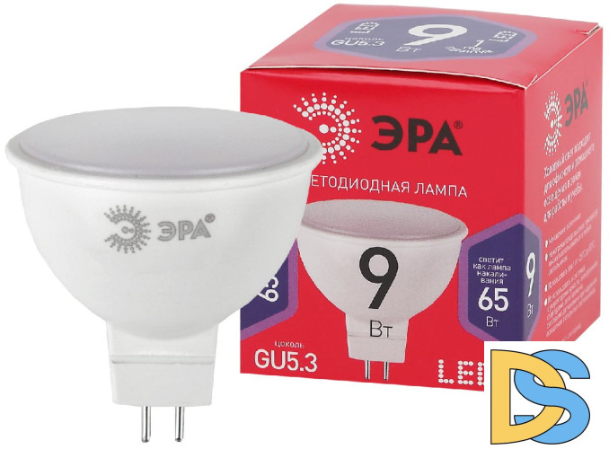 Лампа светодиодная Эра GU5.3 9W 6500K LED MR16-9W-865-GU5.3 R Б0045353