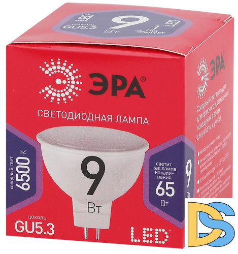 Лампа светодиодная Эра GU5.3 9W 6500K LED MR16-9W-865-GU5.3 R Б0045353