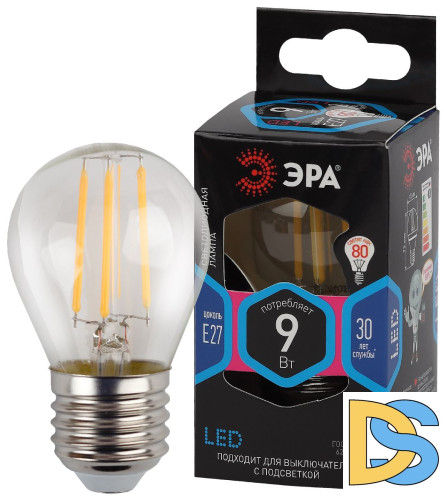 Лампа светодиодная Эра E27 9W 4000K F-LED P45-9w-840-E27 Б0047029