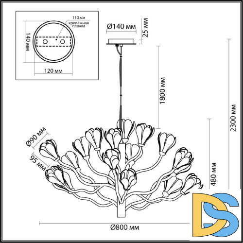 Подвесная люстра Odeon Light Gardi Modern 5090/18