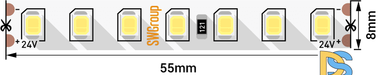 Светодиодная лента SWG SWG2P126-24-13-W 005852