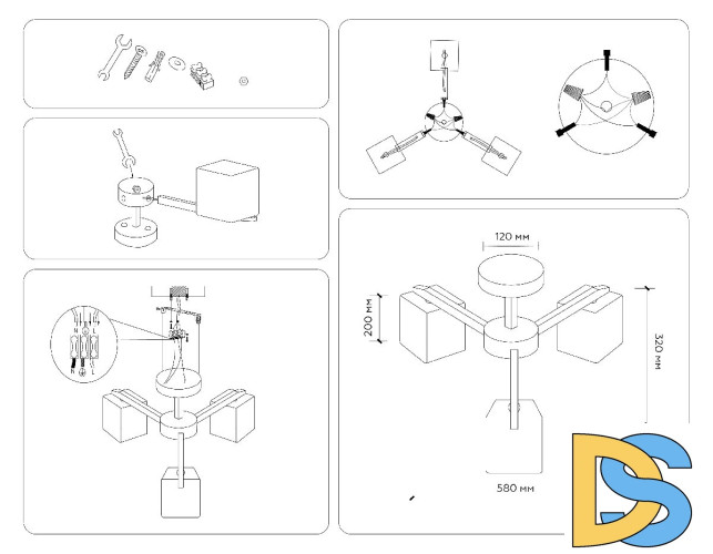 Люстра на штанге Ambrella Light Loft TR83115