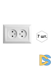Розетка двойная без заземления белая Vesta-Electric Roma White -7 шт.