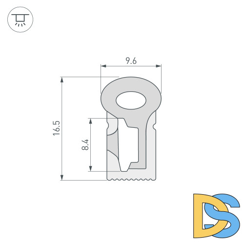 Силиконовый профиль Arlight WPH-FLEX-0817-SIDE-S8-5m WHITE 040268