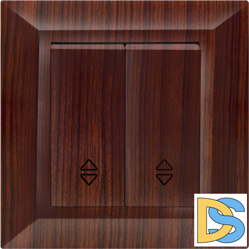 Переключатель проходной двухклавишный Vesta-Electric Roma WOOD.