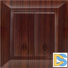 Переключатель проходной двухклавишный Vesta-Electric Roma WOOD.