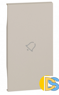 Лицевая панель с символом "звонок" для выключателей и переключателей 2 модуля.Песочный. Btichino Living Now
