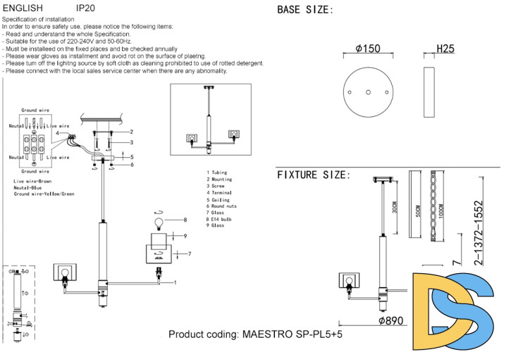 Люстра на штанге Crystal Lux MAESTRO SP-PL5+5 GOLD