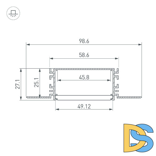 Профиль Arlight FANTOM-W49-2000 ANOD 046430