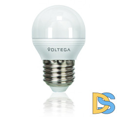 Лампа светодиодная диммируемая Voltega E27 6W 4000К шар матовый VG2-G2E27cold6W-D 5496