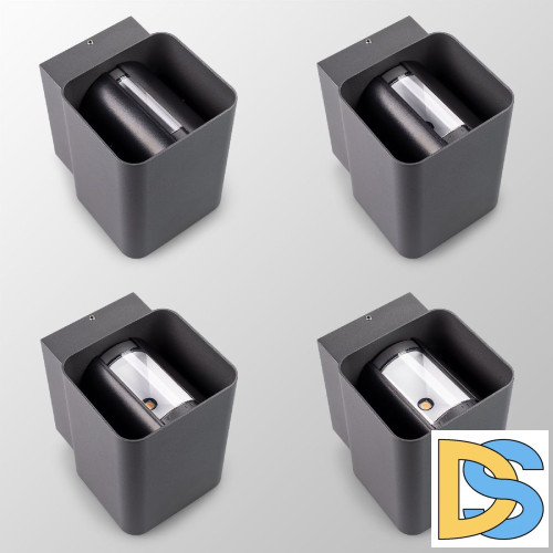 Уличный настенный светильник Arlight LGD-WALL-VARIO-S104x129-2x6W Day4000 (BK, 1-80 deg) 046428