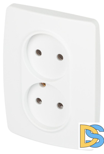 Розетка двухместная Эра 12-2107-01М Б0065688