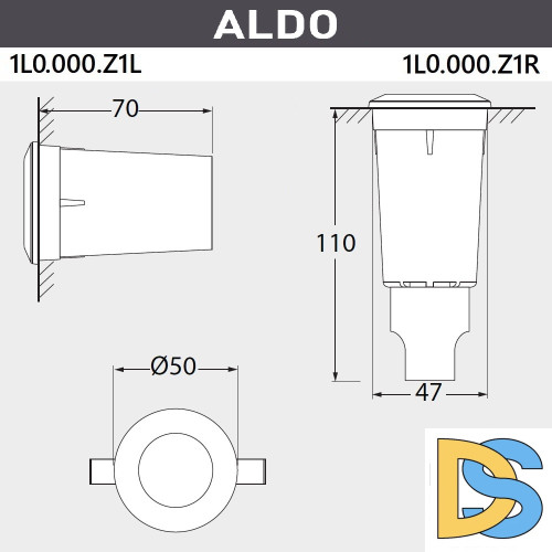Грунтовый светильник Fumagalli Aldo 1L0.000.000.LXZ1L