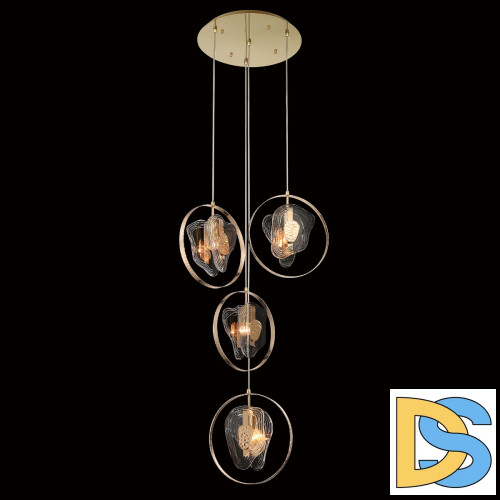 Подвесной светильник Delight Collection Cowley P60669-4 gold/clear