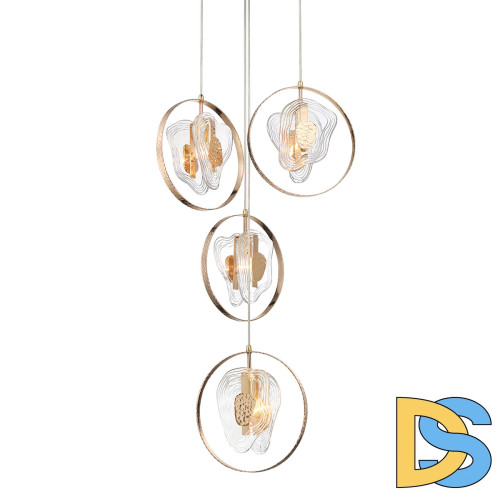 Подвесной светильник Delight Collection Cowley P60669-4 gold/clear