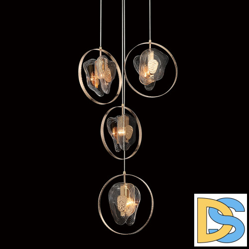 Подвесной светильник Delight Collection Cowley P60669-4 gold/clear