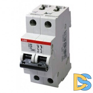 Автоматический выключатель 2P B20 - ABB S202, 6kA
