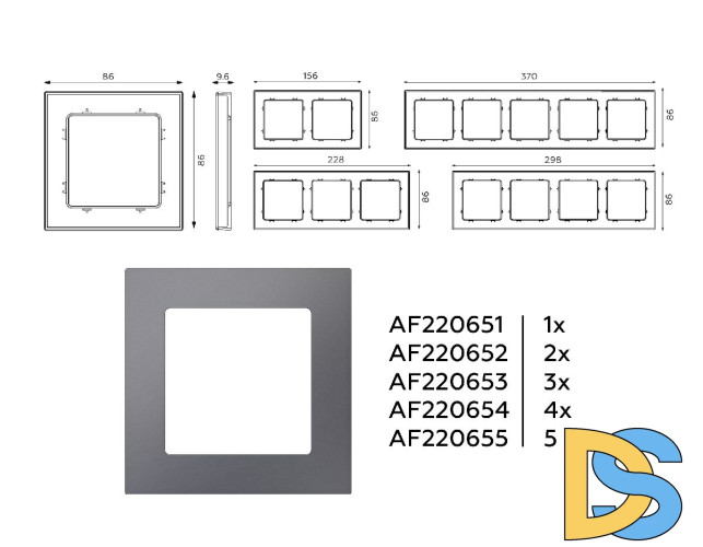 Рамка пятиместная Ambrella Volt Techno AF220655