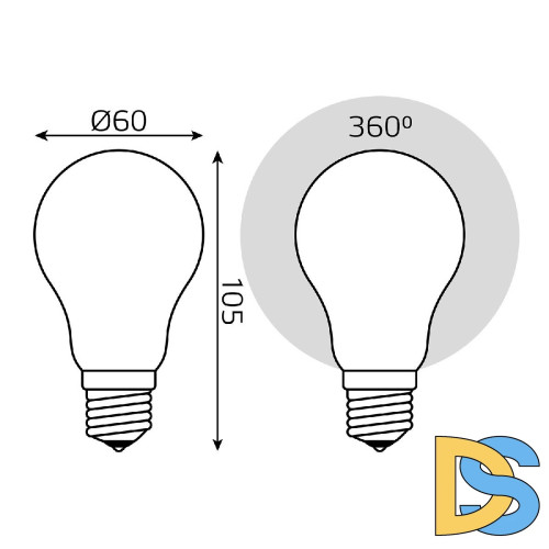 Лампа светодиодная филаментная Gauss E27 10W 2700К матовая 102202110