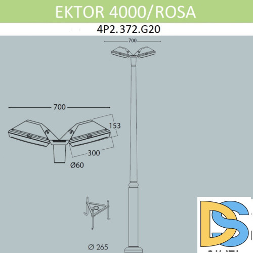 Садовый светильник Fumagalli Rosa 4P2.372.G20.LYF1R