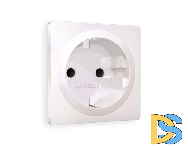 Лицевая панель для розетки с/з со шторками Ambrella Volt Alfa AP2070
