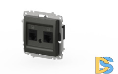 Розетка компьютерная двухместная ( Cat 6) ELBI Zena Vega 609-011100-248