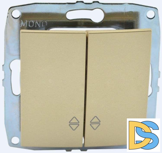 Выключатель двухклавишный проходной Mono Electric Despina-Larissa 10А 250В титан 500-002223-111