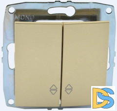 Выключатель двухклавишный проходной Mono Electric Despina-Larissa 10А 250В титан 500-002223-111