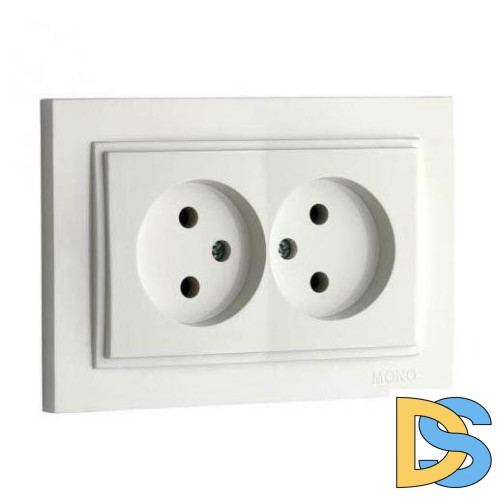 Розетка двойная без земли Mono Electric Despina 16А 250В жемчуг 102-252505-121