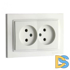 Розетка двойная без земли Mono Electric Despina 16А 250В жемчуг 102-252505-121