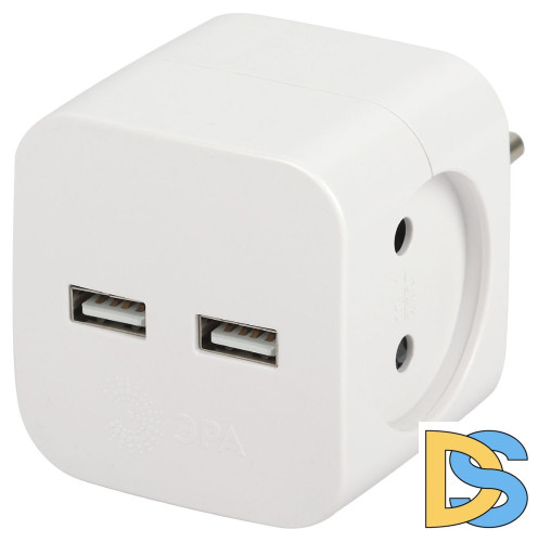 Разветвитель электрический Эра SP-2-USB-W Б0049531