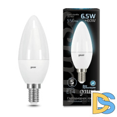 Лампа светодиодная Gauss E14 6.5W 4100К матовая 103101207