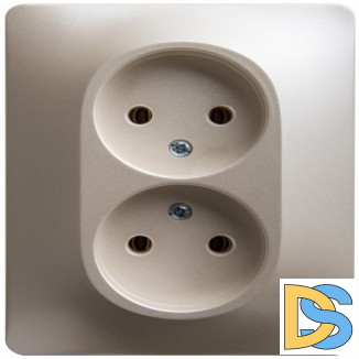 Розетка 2-ая электрическая без заземления, Перламутр, серия Glossa, Schneider Electric