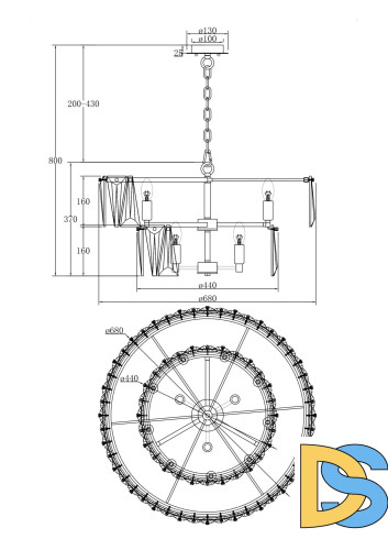 Подвесная люстра Maytoni Puntes MOD043PL-12CH