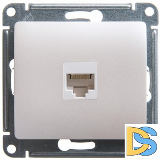 Розетка компьютерная 1-ая кат.5е, RJ-45 (интернет), Перламутр, серия Glossa, Schneider Electric