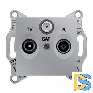 Розетка телевизионная проходная ТV-FМ-SАТ, Алюминий, серия Sedna, Schneider Electric