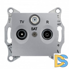 Розетка телевизионная проходная ТV-FМ-SАТ, Алюминий, серия Sedna, Schneider Electric
