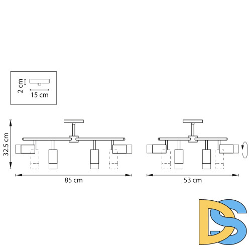 Люстра на штанге Lightstar Rullo LR7283643741 (571728+214437-4+214436-4+202431-8)