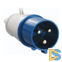 Вилка силовая 2Р+РЕ 32A 220В IP44
